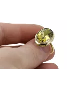 14K жълто злато Жълт перидот Пръстен Винтидж стил vrc285y